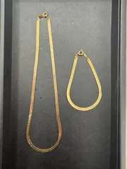 K18GF ネックレス ブレスレット セット ゴールドカラー 喜平デザイン