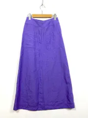 Mila Owen ミラオーウェン 定価10120円 パッチポケット付麻Aラインロング スカート size1/紫  ■◆ レディース
