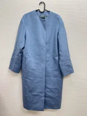 8.23区 ノーカラーコート ウール　アンゴラ　スモークブルー　サイズ40 レディース