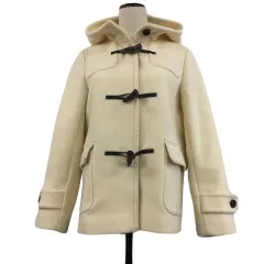 グリーンレーベルリラクシング ユナイテッドアローズ green label relaxing コート ダッフル ミドル フード ウール 無地 長袖 40 白 ホワイト