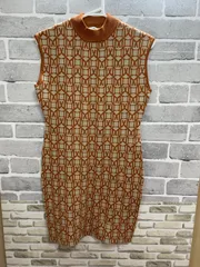 A【A36-08】◇MURUA     サイズフリー　　ワンピース　　オレンジ系