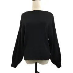 オペークドットクリップ OPAQUE.CLIP セーター ニット プルオーバー ボートネック リブ 無地 長袖 40 L 黒 ブラック