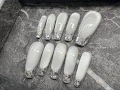 No.001 ガラスフレンチネイル