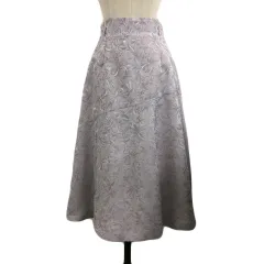 プロポーション ボディドレッシング PROPORTION BODY DRESSING スカート フレア 膝下 ミモレ ハイウエスト ジャガード 総柄 M 紫 ラベンダー パープル