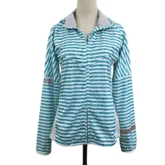 ナイキ NIKE RUNNING ジャケット フード ダブルジップ ウインドブレーカー スポーツウェア ストライプ 総柄 ロゴ ナイロン L 緑 白 グリーン ホワイト