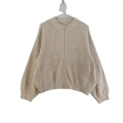 J8347 ENYA レディース FREE アイボリー ジップアップ カーディガン