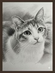 猫の絵◇猫◇新品 美品【水性絵具/パステル/色鉛筆】◇防水&丁寧梱包
