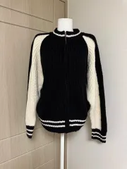 ラグラン ジップアップ ニット ジップ カーディガン