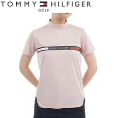 トミーヒルフィガー ゴルフレディース ラインロゴ 半袖モックネックシャツ TOMMY HILFIGER  THLA532 2025年春夏モデル ピンク(48)