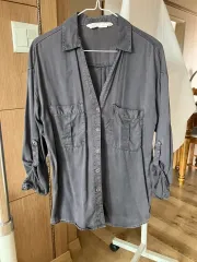 ZARA ポケット シャツ グレー