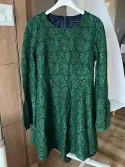 ZARA(ザラ) ベーシック 緑 レース ワンピース