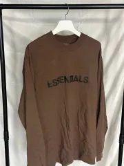 ESSENTIALS エッセンシャルズ 前ロゴ ロングスリーブ ブラウン XL