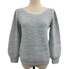 スープ SOUP セーター ニット ラウンドネック プルオーバー ラメ 長袖 9 水色 ライトブルー