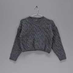 エイトセカンズ レディース90 クロップドニットセーター 2022秋冬 グレー 03149