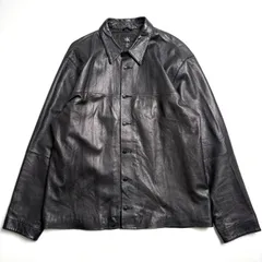 【本革】CALVIN KLEIN レザージャケット 黒 XL シャツジャケットのサムネイル