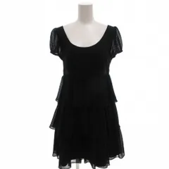 ジルスチュアート JILL STUART 美品 ワンピース 2 黒 ブラック ドット柄 半袖 ティアード /IL ■ECG003
