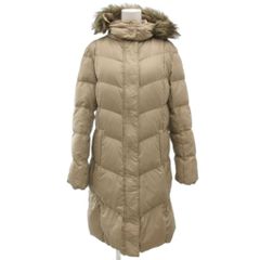 ユニクロ UNIQLO プレミアムダウン ダウンコート M ロング丈 フード フェイクファー ベージュ /NU ■ECG003
