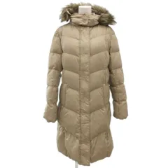 ユニクロ UNIQLO プレミアムダウン ダウンコート M ロング丈 フード フェイクファー ベージュ /NU ■ECG003