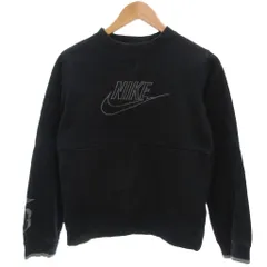 ナイキ NIKE トレーナー スゥエット L 長袖 ロゴ刺繍 黒 ブラック /NU ■ECG003