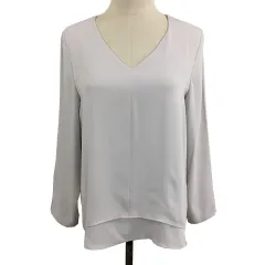 アーバンリサーチ ドアーズ URBAN RESEARCH DOORS ブラウス カットソー プルオーバー Vネック レイヤード 無地 長袖 One グレー