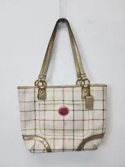 コーチ タタン チェック トートバッグ アイボリー