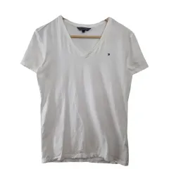 TOMMY HILFIGER トミーヒルフィガー 白 半袖 Tシャツ S Vネック