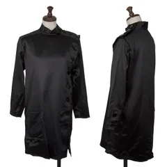 イヴサンローランYves Saint Laurent シルクウールショルダーボタンコート 黒36のサムネイル