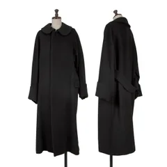 コムデギャルソンCOMME des GARCONS メルトンウールフライフロントラウンドカラーコート 黒M位のサムネイル