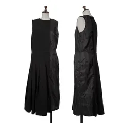 コムデギャルソンCOMME des GARCONS キュプラ切替エステルノースリーブワンピース 黒S