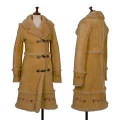 ヴィヴィアンタムVIVIENNETAM フラワーエンブロイダリートグルボタンムートンコート ベージュM位のサムネイル