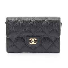 シャネル CHANEL カードケース マトラッセ ブラック キャビアスキン(グレインドカーフ) マトラッセ カードケース レディース Used A
