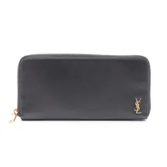 サンローランパリ SAINT LAURENT PARIS ラウンド長財布 カサンドラ ジップアラウンドウォレット ブラック レザー ラウンド長財布 レディース Used A