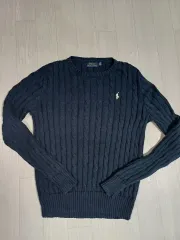 ポロ ラルフローレン ウィメンズ ケーブル ニット ネイビー Mサイズ