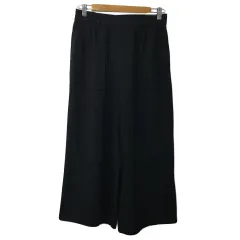 コムサイズム COMME CA ISM パンツ ワイド ロング 無地 ウエストゴム 11 黒 ブラック