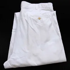 90s ポロ ラルフローレン ツータック コットンパンツ 白 W34 L34★オールド ビンテージ スラックス チノパン ホワイト ワイド ロング