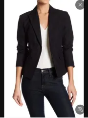 セオリー Theory リネンノーカラージャケット 4サイズ 55半 66 ブラックリネン