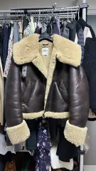 ZARA ムートン ジャケット チョコ ブラウン XS