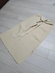 アイボリー リー リボン ラップ スカート