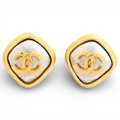 シャネル ココマーク ひし形 イヤリング シルバー×ゴールド Bランク ch9933fm