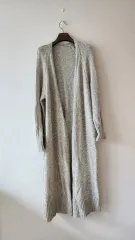 ロングカーディガン ニット グレー 厚手 品質が良い レディースカーディガン 秋 冬