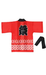 はっぴ 法被 子供 用 祭 メッシュ で 涼しい 接触冷感 猛暑 熱中症 対策 腰ひも付き サイズ 意匠登録 お 土産 プレゼント 衣装 ([２]赤) [[２]赤]