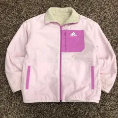 S アディダス リバーシブル ピンク フリース ジャケット