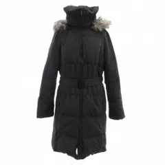 マーヴィンリチャーズ Marvin Richards ダウンコート S ロング丈 ベルト付き フェイクファー 黒 ブラック /NU ■ECF003