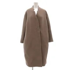 アーバンリサーチ URBAN RESEARCH ロングコート ウール 36 グレー ノーカラーVネック 長袖 無地 /SX ■ECF003