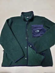 THE NORTH FACE(ザノースフェイス) ダークグリーン ワンポケット アウトドア キャンプ フリース ジャケット ポール 1194