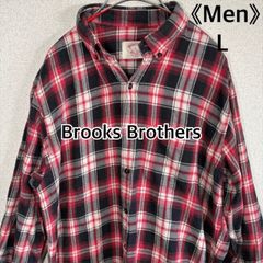 Brooks Brothers チェック シャツ L コットン100% ボタンダウン X-Slim 赤 チェックシャツ