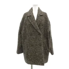 ビーミングバイビームス B:MING LIFE STORE by BEAMS コート ウール M ブラウン 白 ホワイト ヘリンボーン柄 ダブルブレスト 長袖 /SX ■ECG003