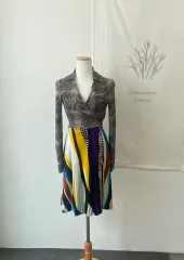 実際に着用2回 ダイ・アンド・ボーン・ファー・テン・バーグ ラップ シルク ONE PIECE - 2size