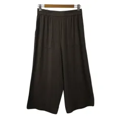 コムサイズム COMME CA ISM パンツ ワイド ロング イージー 無地 ウエストゴム 11 茶 ブラウン