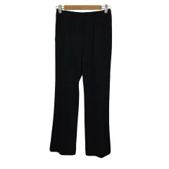 アンタイトル UNTITLED パンツ ストレート ロング ウエストゴム センターシーム 無地 2 黒 ブラック